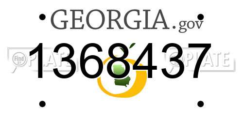 1368437 Georgia License Plate