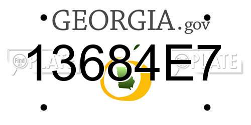 13684E7 Georgia License Plate