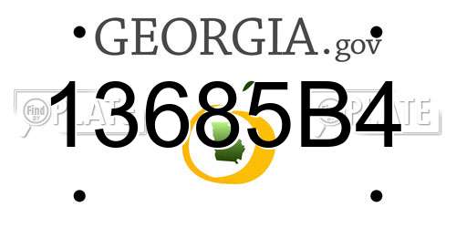 13685B4 Georgia License Plate