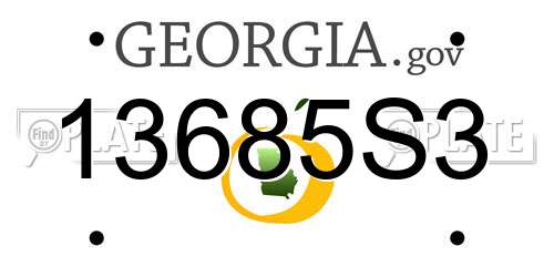 13685S3 Georgia License Plate