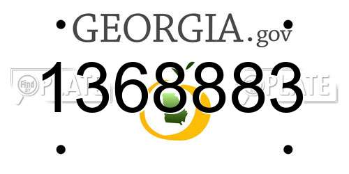 1368883 Georgia License Plate