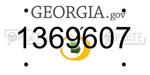 1369607 Georgia License Plate