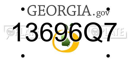 13696Q7 Georgia License Plate