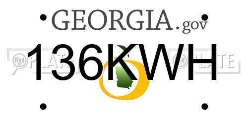 136KWH Georgia License Plate