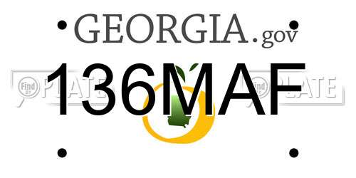 136MAF Georgia License Plate