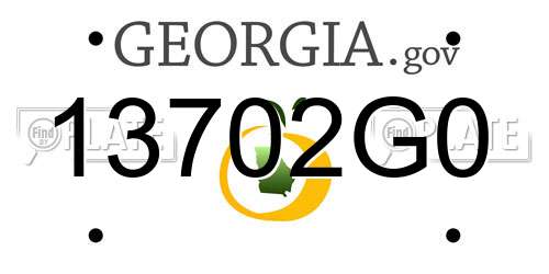 13702G0 Georgia License Plate