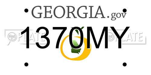 1370MY Georgia License Plate