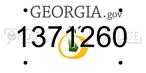 1371260 Georgia License Plate