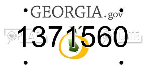 1371560 Georgia License Plate