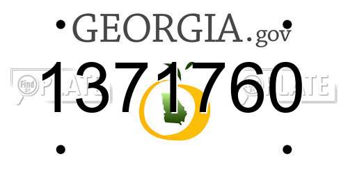 1371760 Georgia License Plate