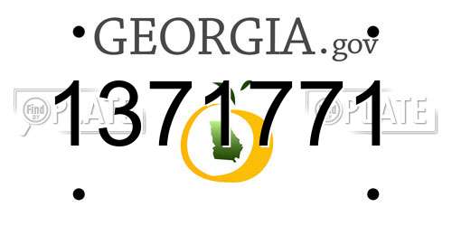 1371771 Georgia License Plate