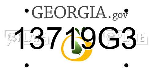 13719G3 Georgia License Plate