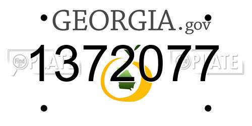 1372077 Georgia License Plate