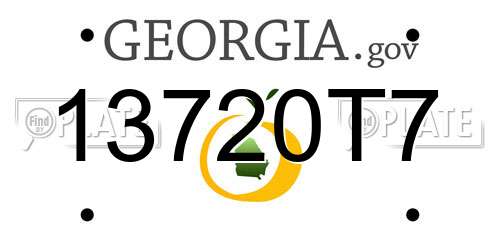 13720T7 Georgia License Plate
