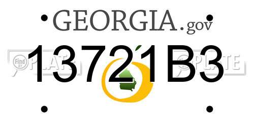 13721B3 Georgia License Plate