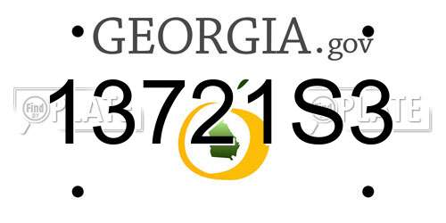 13721S3 Georgia License Plate