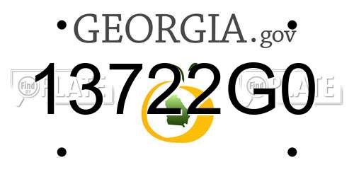 13722G0 Georgia License Plate