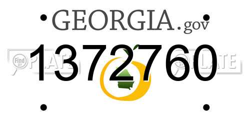 1372760 Georgia License Plate