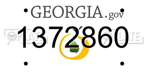 1372860 Georgia License Plate