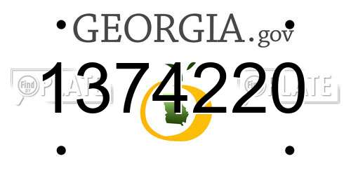 1374220 Georgia License Plate
