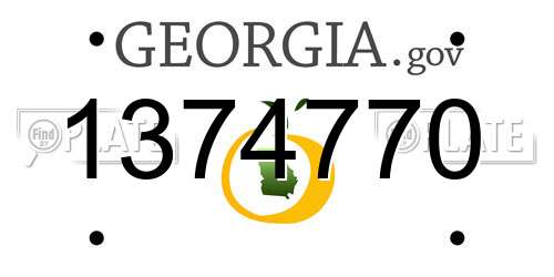 1374770 Georgia License Plate