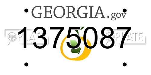 1375087 Georgia License Plate
