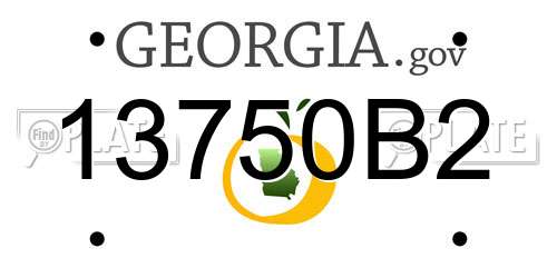 13750B2 Georgia License Plate