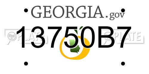 13750B7 Georgia License Plate