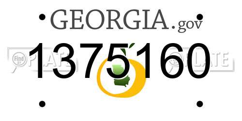 1375160 Georgia License Plate