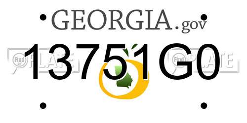 13751G0 Georgia License Plate