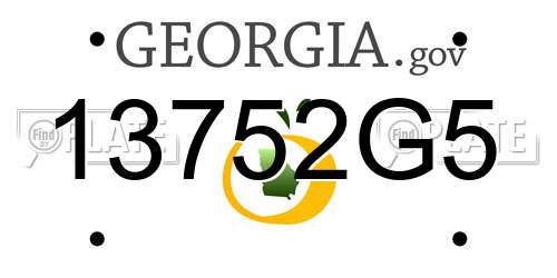 13752G5 Georgia License Plate