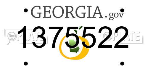 1375522 Georgia License Plate
