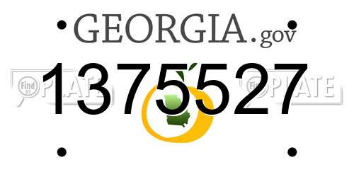 1375527 Georgia License Plate