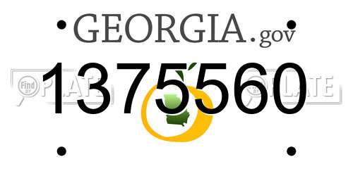 1375560 Georgia License Plate