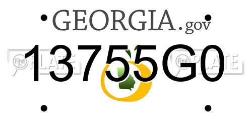 13755G0 Georgia License Plate