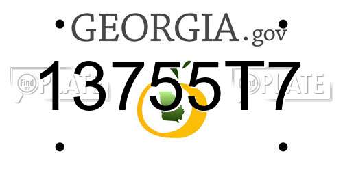 13755T7 Georgia License Plate