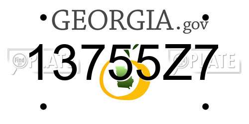 13755Z7 Georgia License Plate