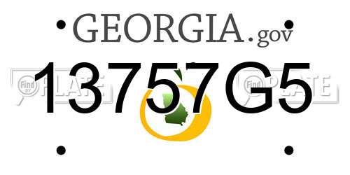 13757G5 Georgia License Plate