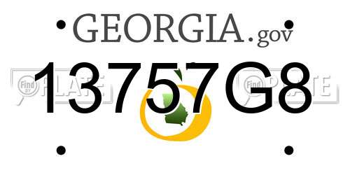 13757G8 Georgia License Plate