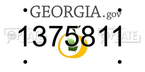 1375811 Georgia License Plate
