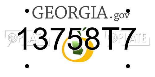13758T7 Georgia License Plate