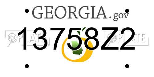 13758Z2 Georgia License Plate
