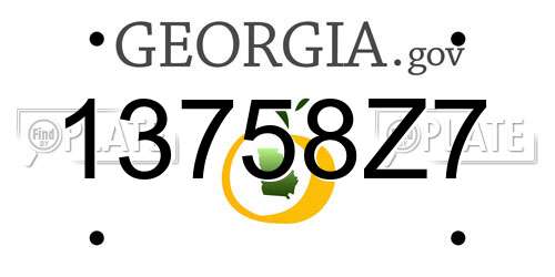 13758Z7 Georgia License Plate