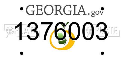 1376003 Georgia License Plate