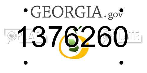 1376260 Georgia License Plate
