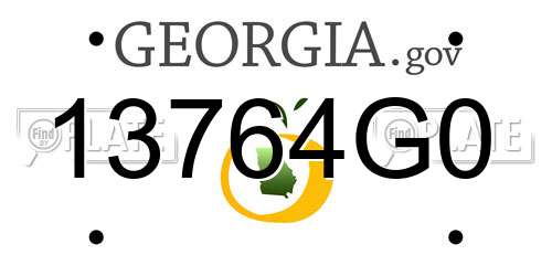13764G0 Georgia License Plate