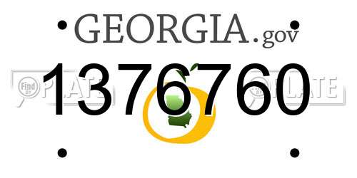 1376760 Georgia License Plate