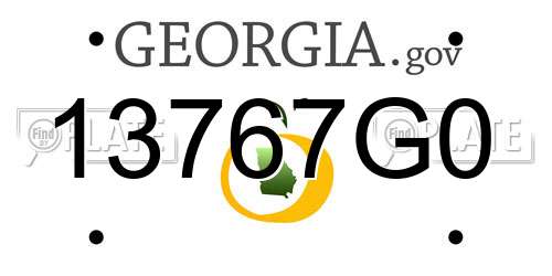 13767G0 Georgia License Plate