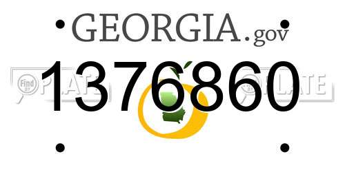 1376860 Georgia License Plate