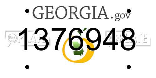 1376948 Georgia License Plate